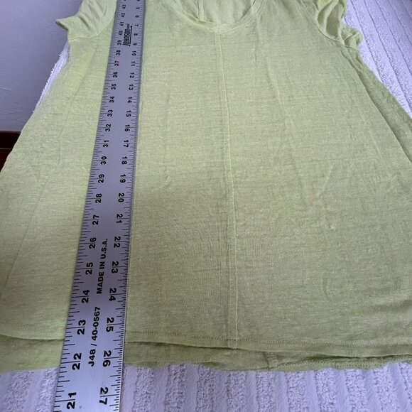 Tahari Womens Lime Green V-Neck Linen Short Sleeve T-Shirt XL Casual Lightweight - Picture 7 of 7